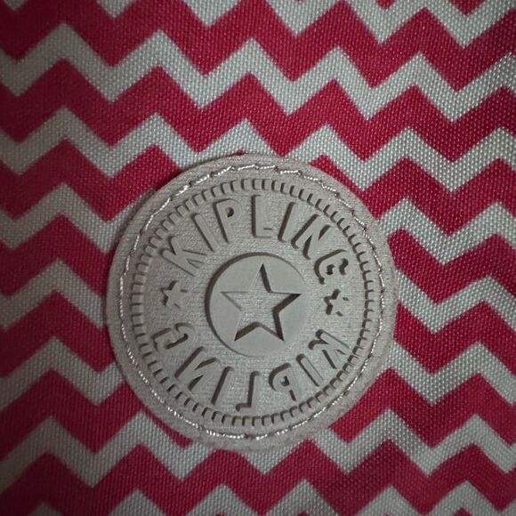 Kipling Seoul Small Backpack red and white zig zag pattern - OS - Picture 4 of 10